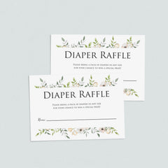 Floral Diaper Raffle Ticket Printable