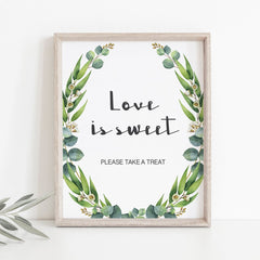 greenery favor signage template