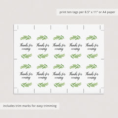 Printable labels greenery theme by LittleSizzle