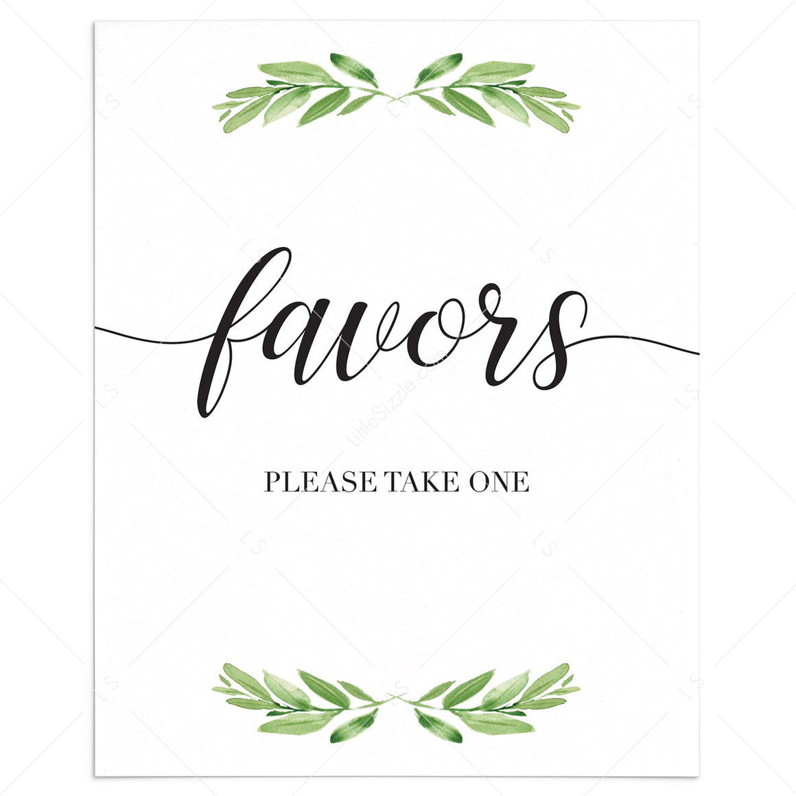 Printable party Favors table signs Instant download LittleSizzle