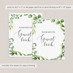 Sign the guest book sign for green themed shower by LittleSizzle
