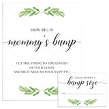 Greenery baby shower game how big is mommys belly printable by LittleSizzle