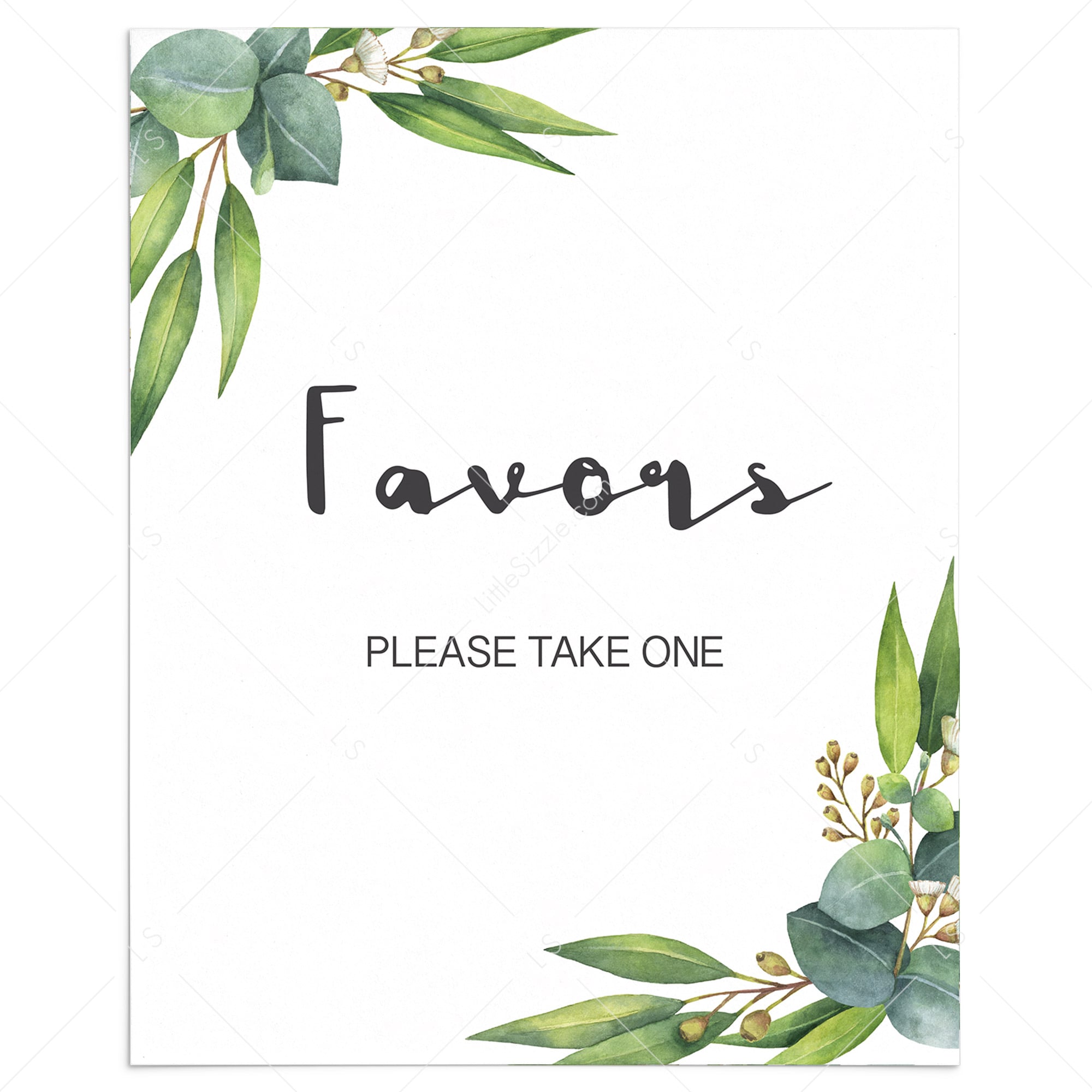 Botanical baby shower favors sign printable by LittleSizzle