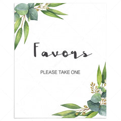 Botanical baby shower favors sign printable by LittleSizzle