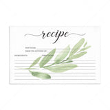 Printable recipe cards greenery theme by LittleSizzle