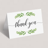 Green leaves baby shower thank you cards by LittleSizzle