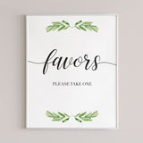 Please take one favors sign for green themed party by LittleSizzle