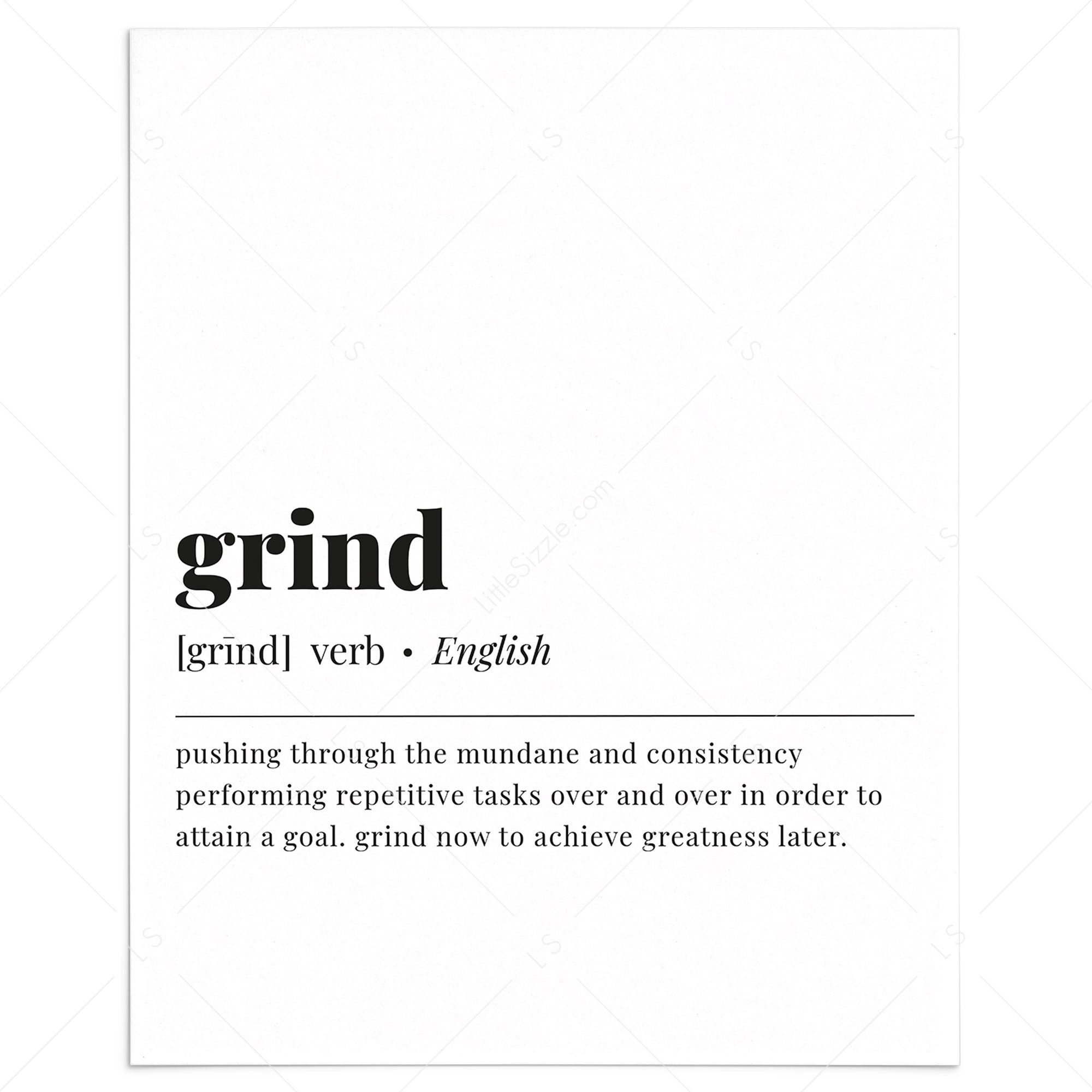 Grind Definition Print Instant Download by LittleSizzle