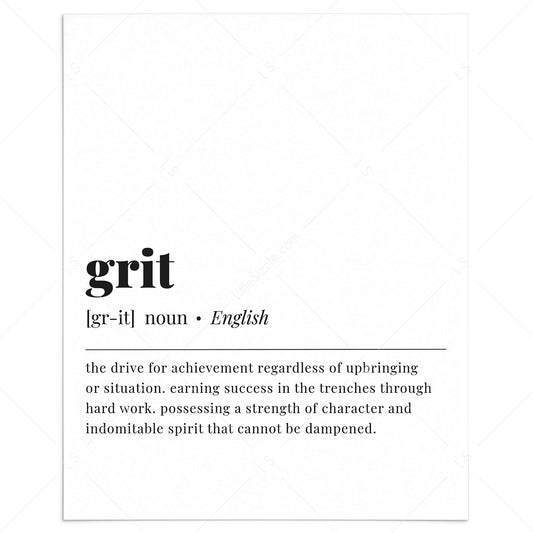 Grit Definition Print Digital Download by LittleSizzle