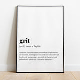 Grit Definition Print Digital Download