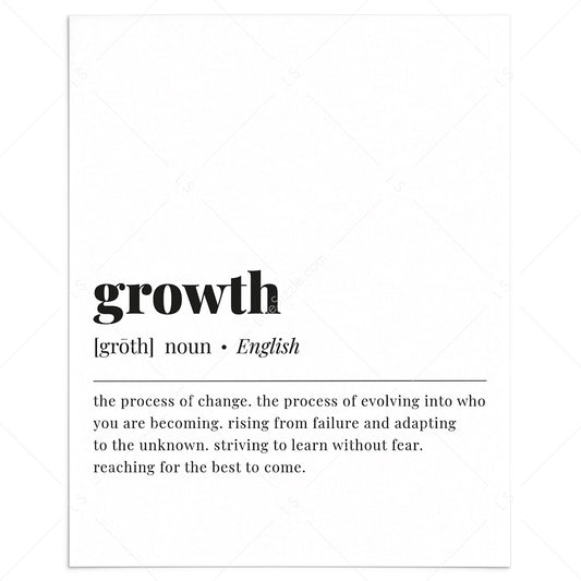 Growth Definition Print Instant Download by LittleSizzle