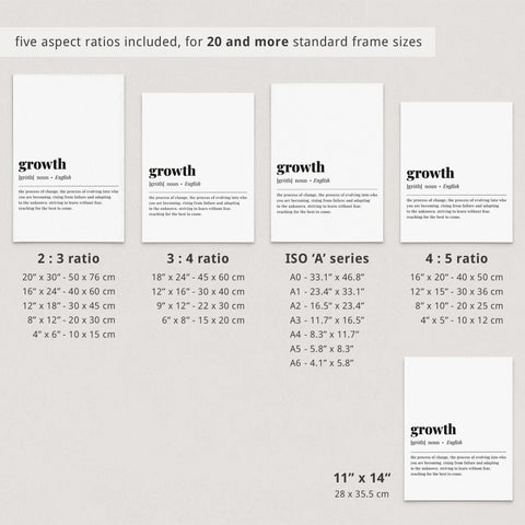 Growth Definition Print | Inspirational Wall Art | Instant Download ...
