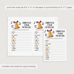 Christmas Songs Emoji Pictionary Game Printable | Instant Download ...