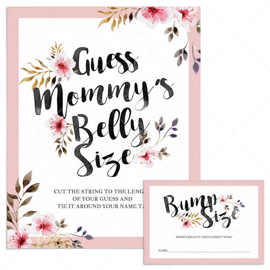 Guess mommys belly size baby shower game printable by LittleSizzle
