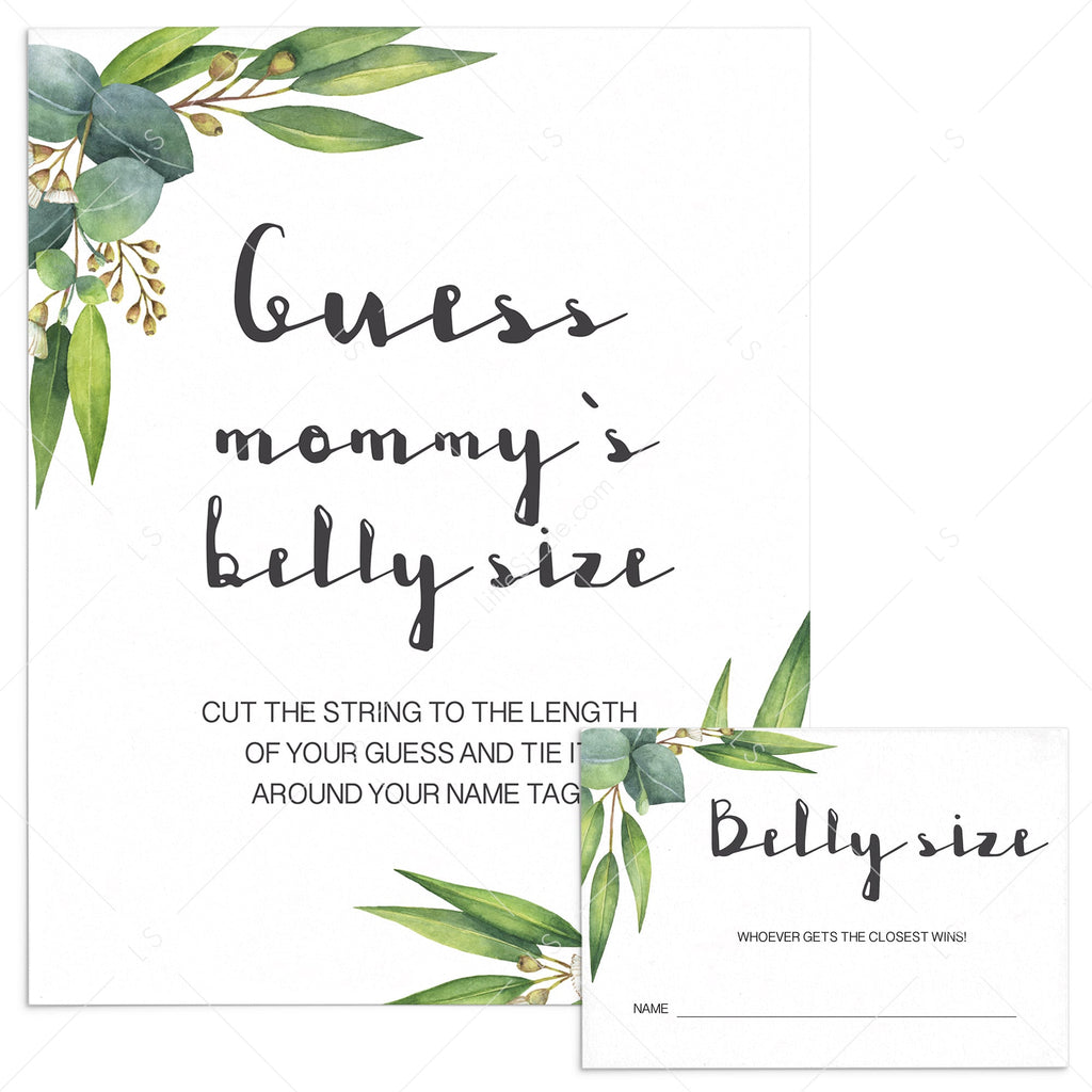 Printable Guess Mommy's Belly Size game for botanical baby shower | Instant  download – LittleSizzle, image size:1024x1024