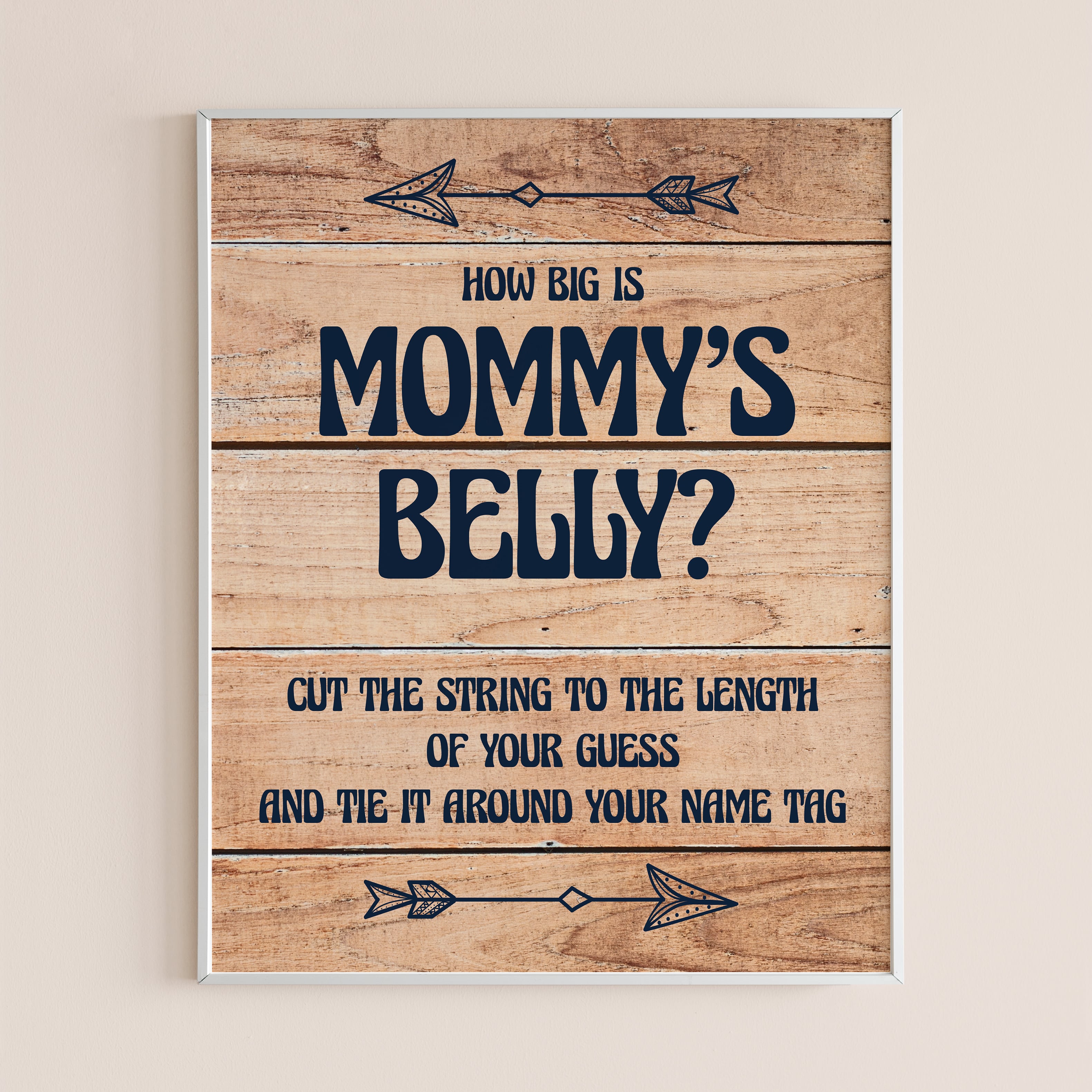 Guess the size of mommy's belly game for baby shower party printable by LittleSizzle