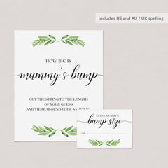 Guess mummy's bump size game sign and cards by LittleSizzle
