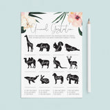 Tropical Baby Shower Game Animal Gestation Printable by LittleSizzle