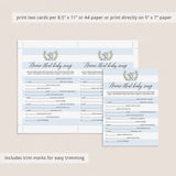 Name the song baby boy shower game blue and white by LittleSizzle