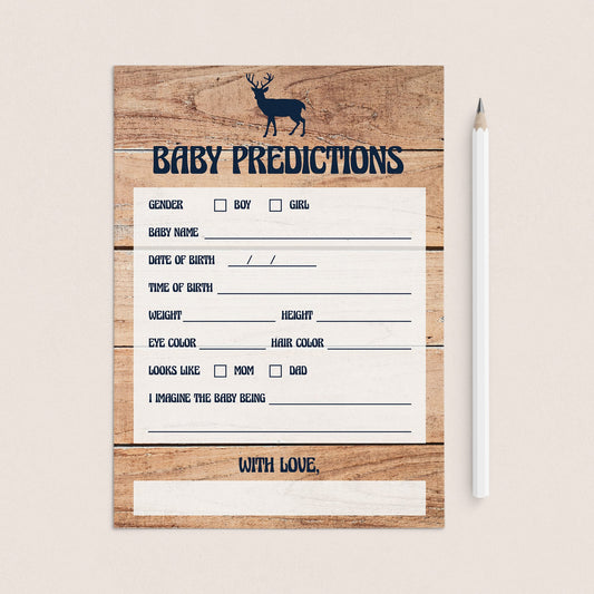 Rustic baby prediction card printable by LittleSizzle