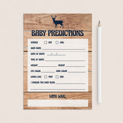 Rustic baby prediction card printable by LittleSizzle