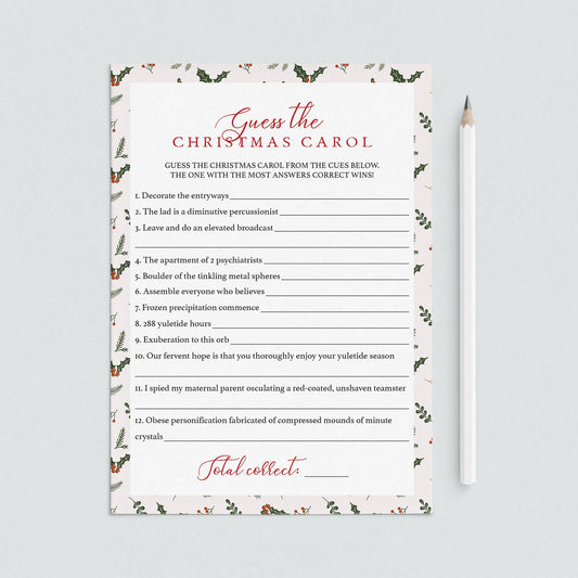 Christmas Songs Game Printable by LittleSizzle