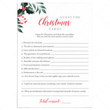 Printable Christmas Songs Game with Answers by LittleSizzle