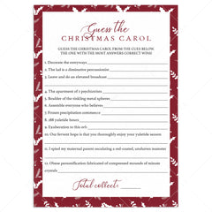 Name The Christmas Song Game Instant Download Virtual Holiday Party Guess The Christmas Song Game Download WM Medium