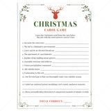 Guess The Christmas Carol Game with Answers Printable by LittleSizzle