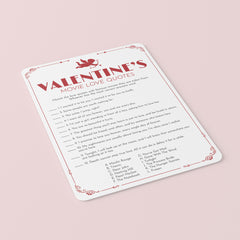 Cupid Valentine's Day Game Printable Movie Match