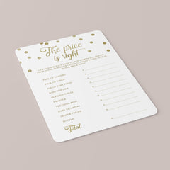 Price is Right Baby Shower Game Printable & Fillable PDF Template