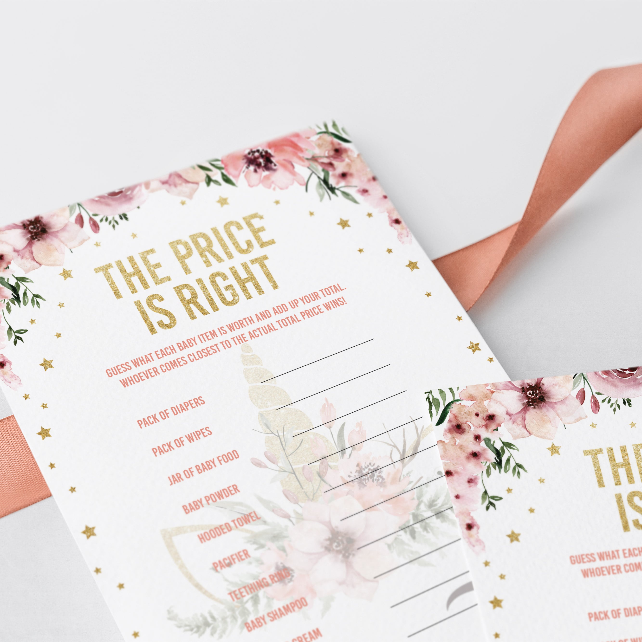 Unicorn themed baby shower game the price is right by LittleSizzle