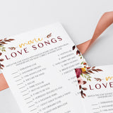 Movie Love Songs Matching Game Printable