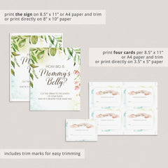 Green leaf baby shower games printable by LittleSizzle