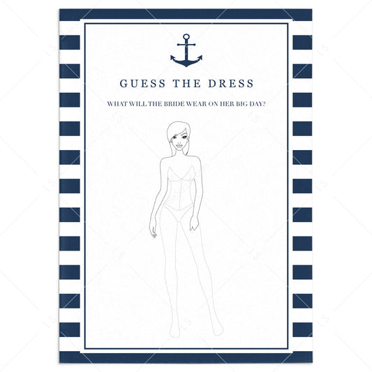 guess the wedding dress bridal shower games cards by LittleSizzle