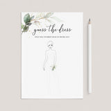 Green and Gold Bridal Shower Game Guess The Dress Printable by LittleSizzle