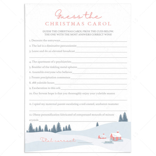 Christmas Song Guessing Game Instant Download by LittleSizzle