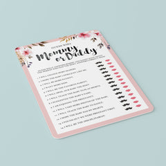Printable mommy or daddy game for floral baby shower by LittleSizzle
