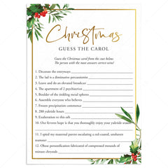 Christmas Song Riddles Quiz With Answers Printable | Instant Download ... Christmas Song Riddles Quiz With Answers Printable | Instant Download ...