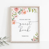 Guest Book sign floral theme by LittleSizzle