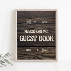 Printable please sign the guest book sign woodland baby party by LittleSizzle