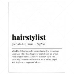 Hairstylist Definition Print Instant Download by LittleSizzle