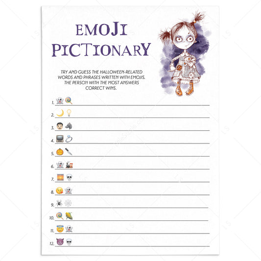 Halloween Emojis Game with Answers Printable by LittleSizzle