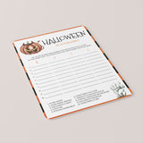 Halloween Game for Family Printable Scattergories