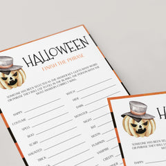 DIY Halloween Game for Groups Finish The Phrase Printable