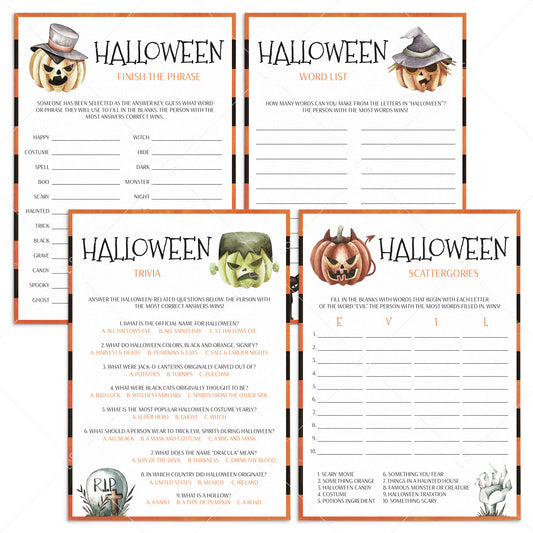 Halloween Games To Print At Home Instant Download by LittleSizzle