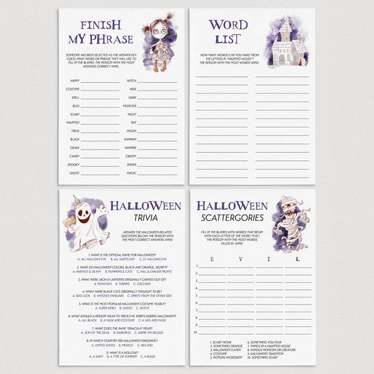 4 Halloween Games for Family To Print At Home by LittleSizzle