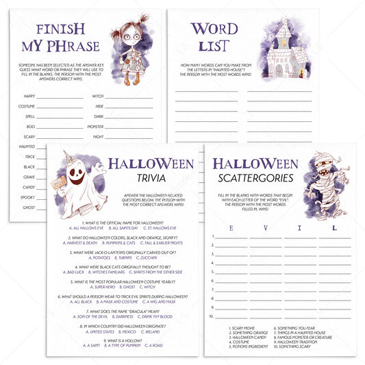 4 Halloween Games for Family To Print At Home by LittleSizzle
