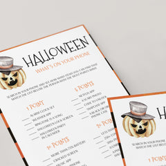 Halloween What's On Your Phone Game Printable