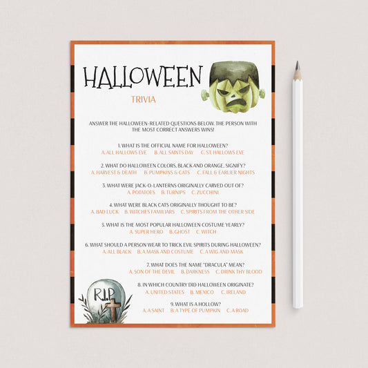 Halloween Quiz for Work Printable by LittleSizzle